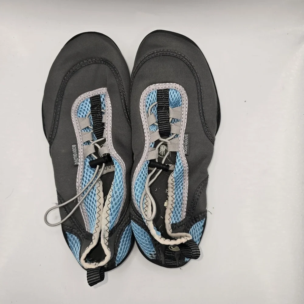 Body Glove Men's Water Shoes Aqua Socks Gray Blue Slip-On Drawstring Size 7